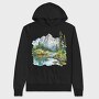 Mountain Landscape Clipping, Hanorac Oversize Barbati (Unisex)