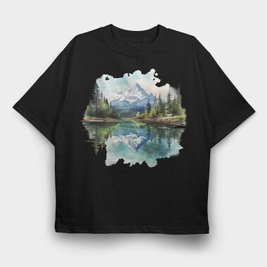 Mountain Peace Reflection, Tricou Oversize Barbati (Unisex)