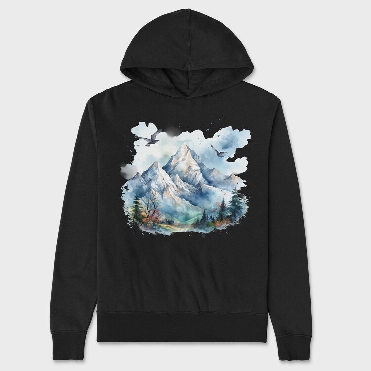 Mountain Peak Birds, Hanorac Oversize Barbati (Unisex)