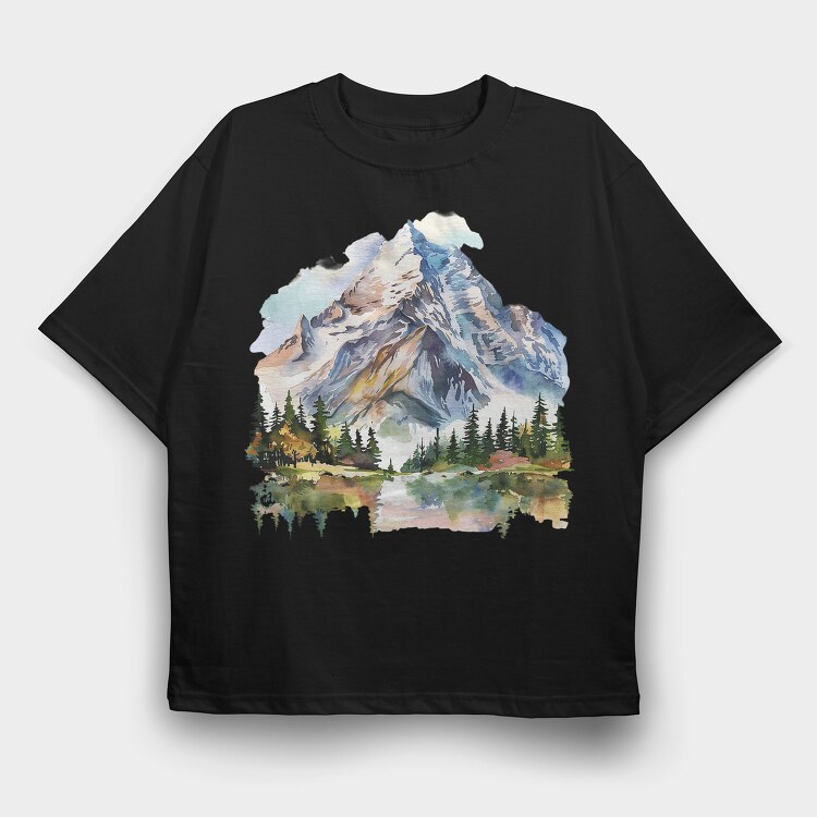 Mountain Peak Cliff, Tricou Oversize Barbati (Unisex)