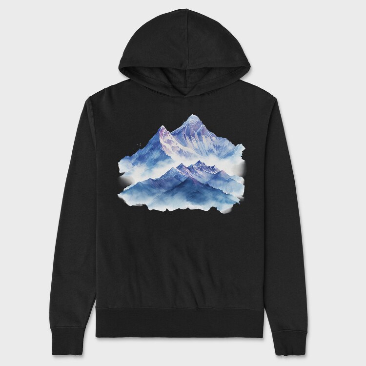 Mountain Peak Silhouette, Hanorac Oversize Barbati (Unisex)
