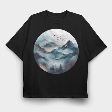 Mountain Peaks Club, Tricou Oversize Barbati (Unisex)