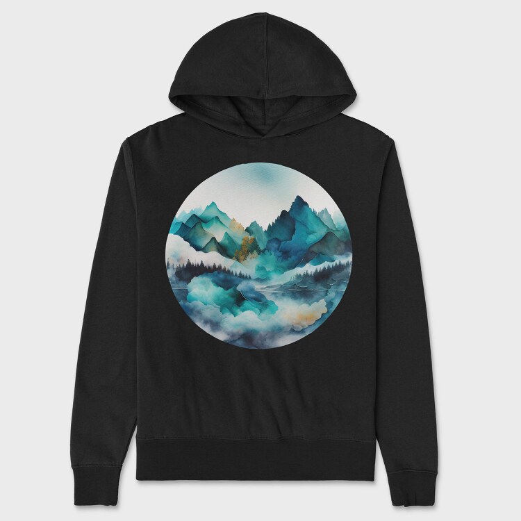 Mountain Peaks Serenity, Hanorac Oversize Barbati (Unisex)