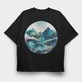 Mountain Peaks Serenity, Tricou Oversize Barbati (Unisex)