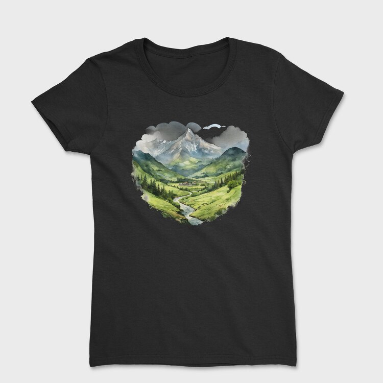 Mountain Peaks Silhouette, Tricou Femei