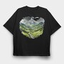 Mountain Peaks Silhouette, Tricou Oversize Barbati (Unisex)