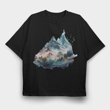 Mountain Peaks Symphony, Tricou Oversize Barbati (Unisex)