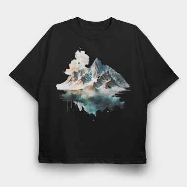 Mountain Reflection Clarity, Tricou Oversize Barbati (Unisex)