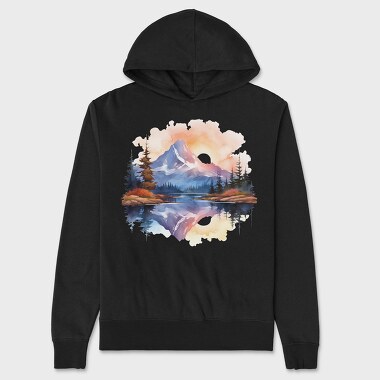 Mountain Reflection Serenity, Hanorac Oversize Barbati (Unisex)
