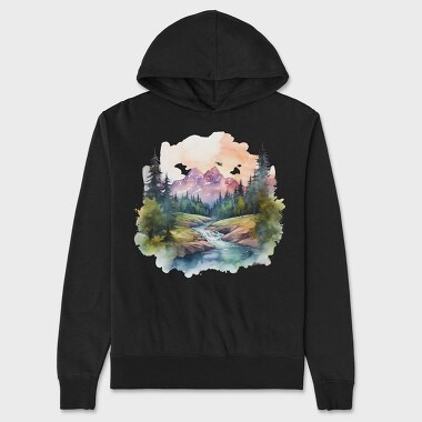 Mountain River Forest, Hanorac Oversize Barbati (Unisex)