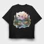 Mountain River Forest, Tricou Oversize Barbati (Unisex)