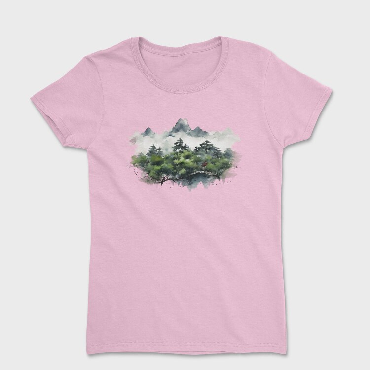 Mountain River Landscape, Tricou Femei