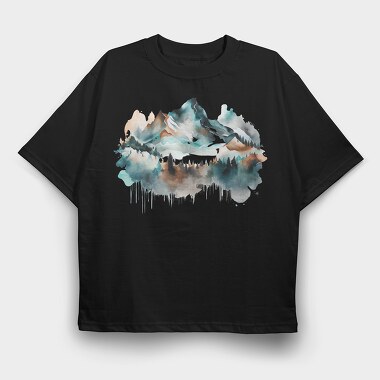 Mountain Spirit Path, Tricou Oversize Barbati (Unisex)