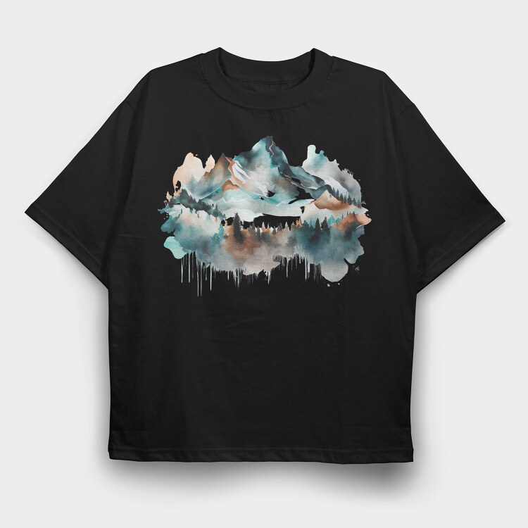 Mountain Spirit Path, Tricou Oversize Barbati (Unisex)