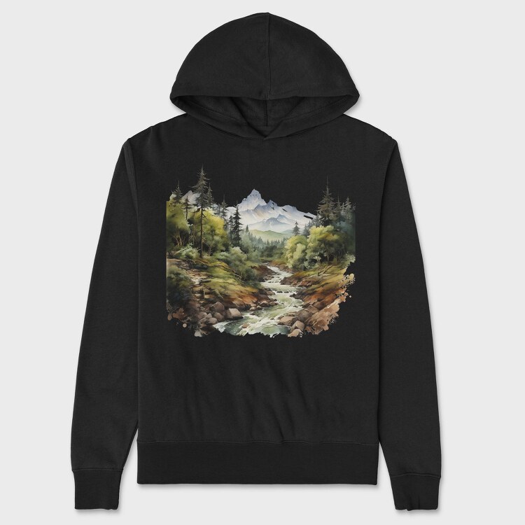 Mountain Stream Breeze, Hanorac Oversize Barbati (Unisex)