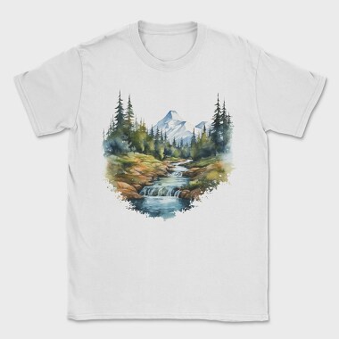 Mountain Stream Forest, Tricou Barbati (Unisex)