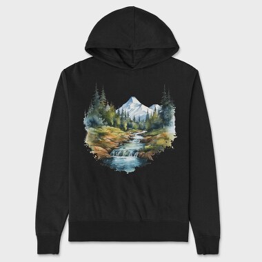 Mountain Stream Forest, Hanorac Oversize Barbati (Unisex)