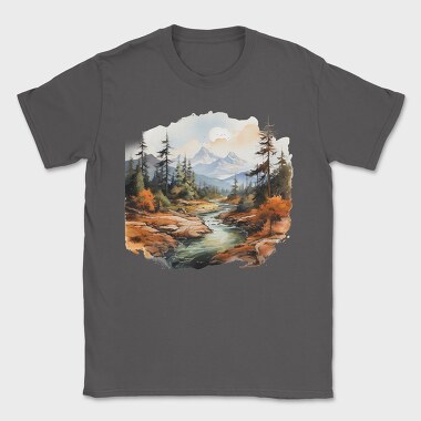 Mountain Stream Landscape, Tricou Barbati (Unisex)