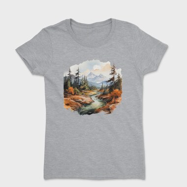 Mountain Stream Landscape, Tricou Femei