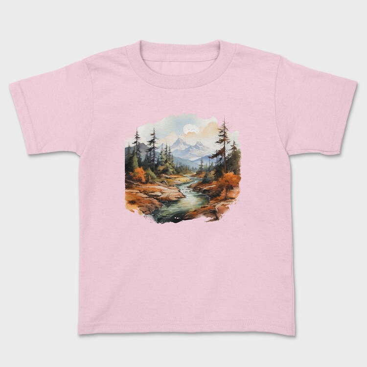 Mountain Stream Landscape, Tricou Copii