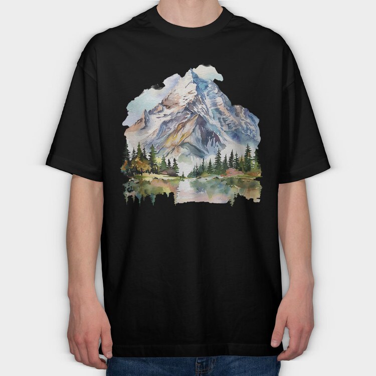 Mountain Peak Cliff, Tricou Oversize Barbati (Unisex)