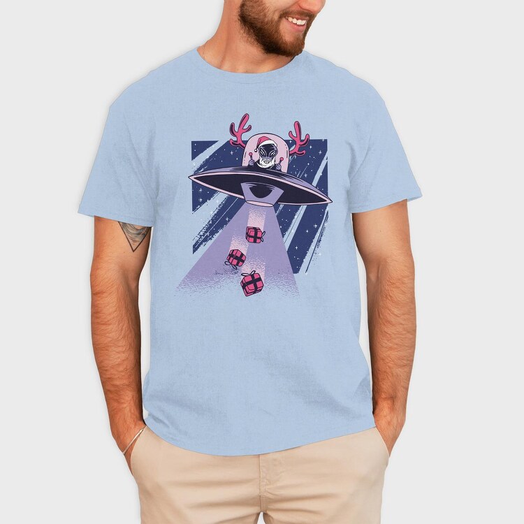 Alien Santa, Tricou Barbati (Unisex)