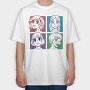 Anime Girl Faces, Tricou Oversize Barbati (Unisex)