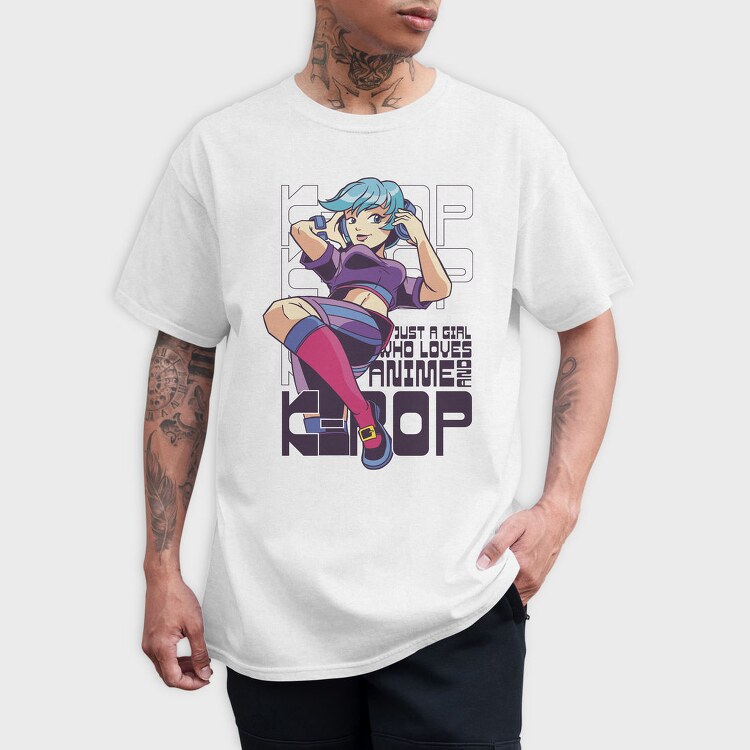 Anime Girl Hop Hop, Tricou Barbati (Unisex)