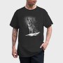Realistic Wolf Monocrhome Howl, Tricou Barbati (Unisex)