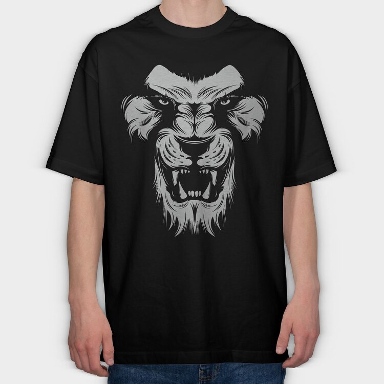 Roaring Lion Face, Tricou Oversize Barbati (Unisex)