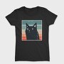 Retro Black Cat, Tricou Femei