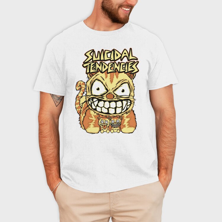 Suicidal Cat Grin, Tricou Barbati (Unisex)