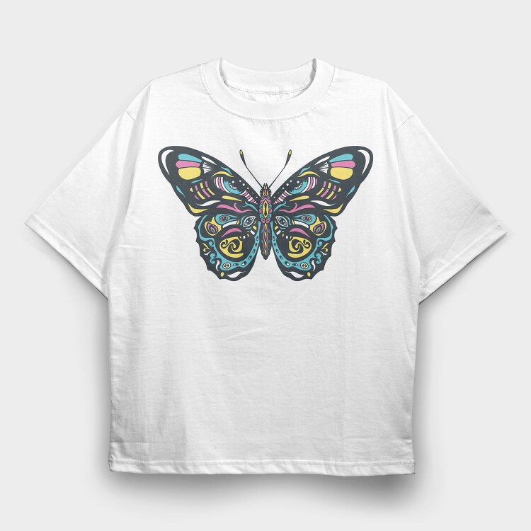 Colorful Butterfly, Tricou Oversize Barbati (Unisex)