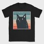 Retro Black Cat, Tricou Barbati (Unisex)