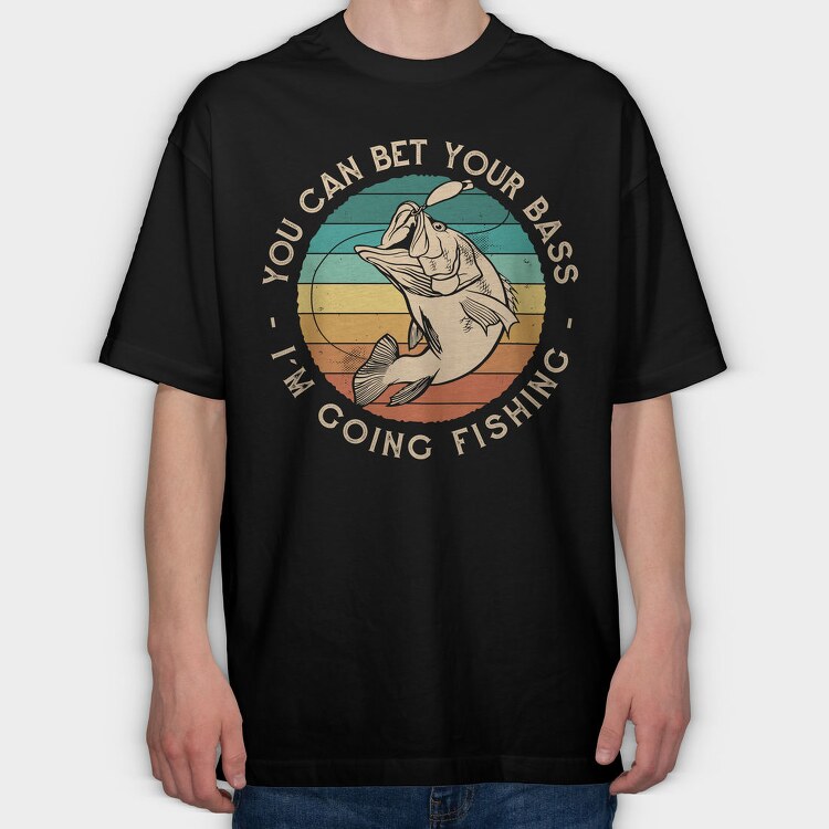 Retro Bass Fishing Quote, Tricou Oversize Barbati (Unisex)