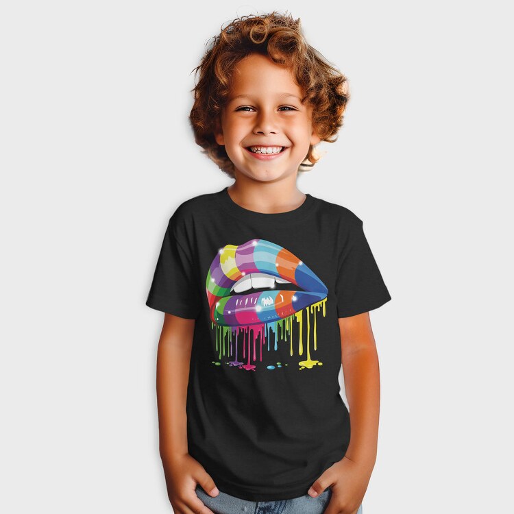 Colorful Lips Drip, Tricou Copii