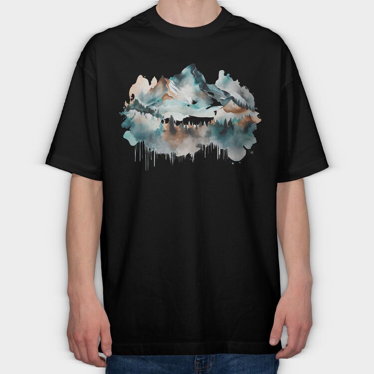 Mountain Spirit Path, Tricou Oversize Barbati (Unisex)