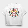 Colorful Flower Floral 03, Tricou Oversize Barbati (Unisex)