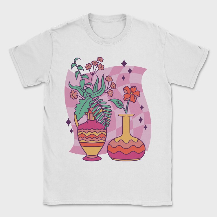 Colorful Flower Vases, Tricou Barbati (Unisex)