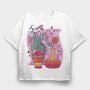 Colorful Flower Vases, Tricou Oversize Barbati (Unisex)