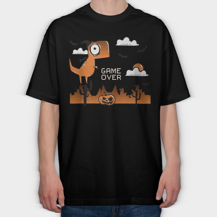 Game Over Dinosaur, Tricou Oversize Barbati (Unisex)