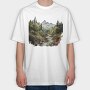 Mountain Stream Breeze, Tricou Oversize Barbati (Unisex)