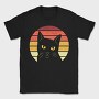 Retro Sunset Cat, Tricou Barbati (Unisex)
