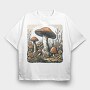 Retro Funghi, Tricou Oversize Barbati (Unisex)