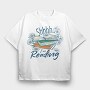 Retro Flower Books, Tricou Oversize Barbati (Unisex)