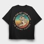 Retro Bass Fishing Quote, Tricou Oversize Barbati (Unisex)