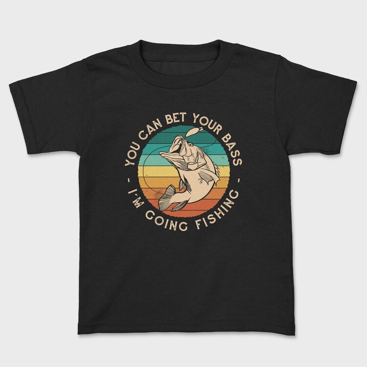 Retro Bass Fishing Quote, Tricou Copii