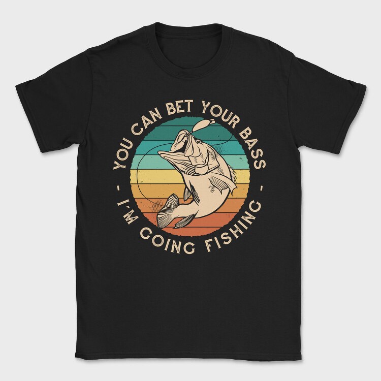 Retro Bass Fishing Quote, Tricou Barbati (Unisex)