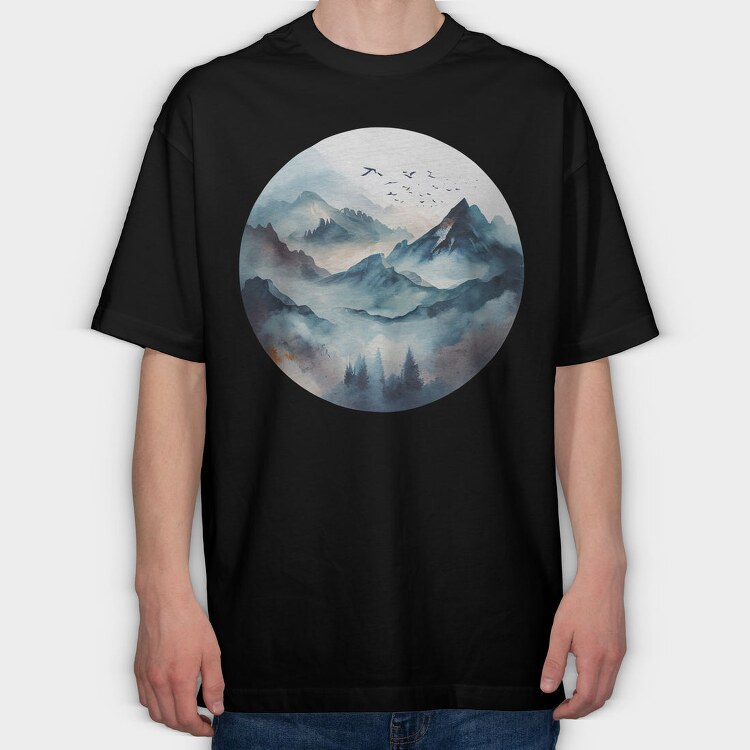 Mountain Peaks Club, Tricou Oversize Barbati (Unisex)