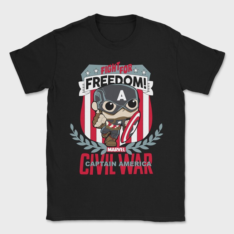Fight For Freedom Captain America, Tricou Barbati (Unisex)